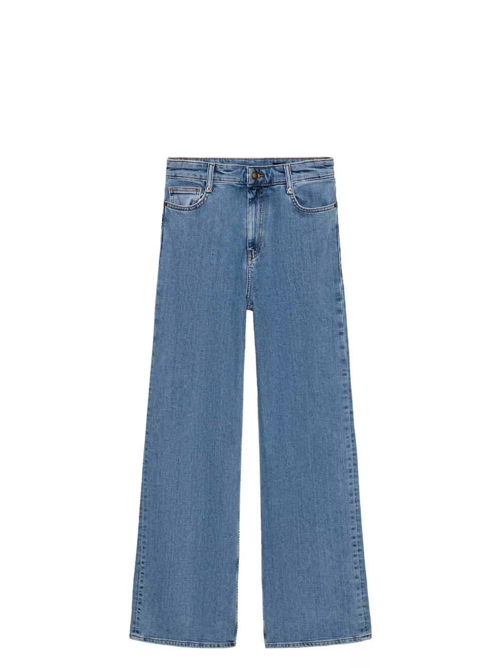 Zara Women's Straight-Leg Dark Blue Denim Jeans